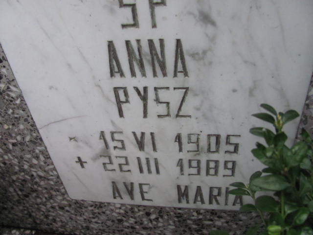 Anna Pysz 1905 Wolin - Grobonet - Wyszukiwarka osób pochowanych