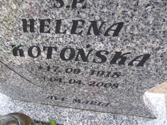 Helena Kotońska 1918 Wolin - Grobonet - Wyszukiwarka osób pochowanych