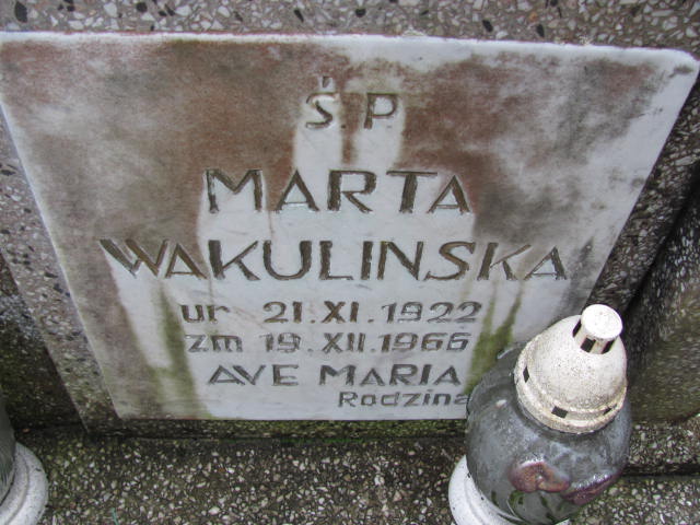 Marta Wakulińska 1922 Wolin - Grobonet - Wyszukiwarka osób pochowanych