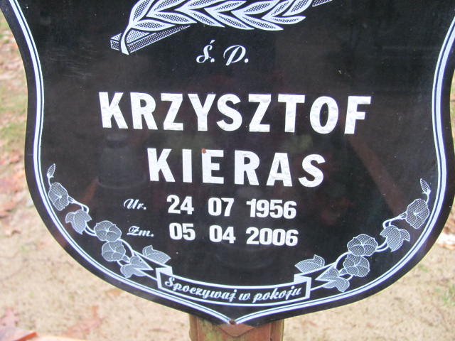Krzysztof Kieras 1956 Wolin - Grobonet - Wyszukiwarka osób pochowanych